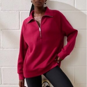 NWT YPB 1/2 Zip Pullover Sweatshirt Burgundy Activewear Jacket Women's XS